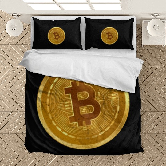 In Crypto We Trust Large Bitcoin Coin Design Tradi Bedding Sets