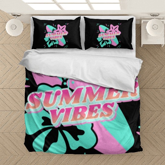 Summer Vibes - Beach, surf, hibiscus and starfish Bedding Sets