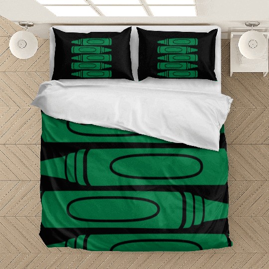Green wax crayons cool Bedding Sets