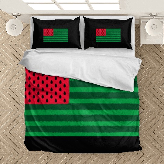Funny Watermelon Flag USA Bedding Sets
