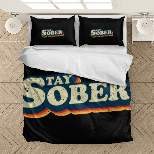 Stay Sober Retro Vintage | Sobriety Bedding Sets