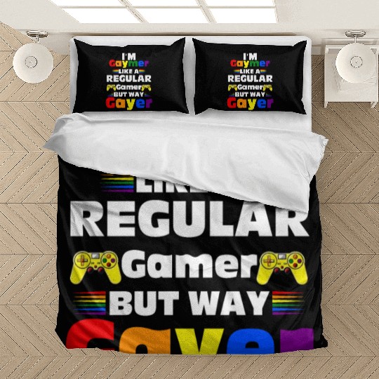 Funny Gaymer Gay Gamer Gayer - Pride Rainbow LGBT Bedding Sets