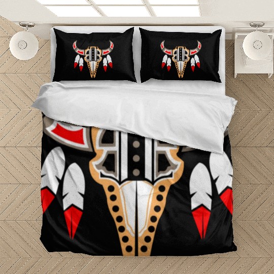 Native American Buffalo Skull for Tribal Art Lover Bedding Sets