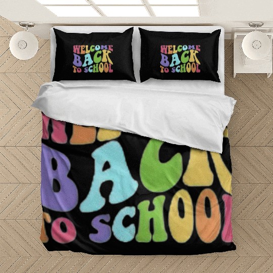 Colorful Welcome Back to School Student Teacher Bedding Sets