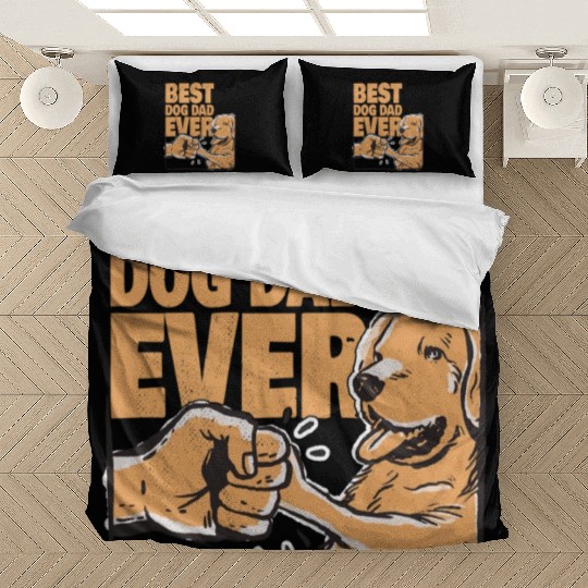 Best Dog Dad Ever Golden Redriever Dog Lover Bedding Sets