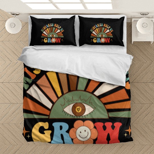 Mistakes Help Us Grow Groovy Growth Mind Mindset Bedding Sets