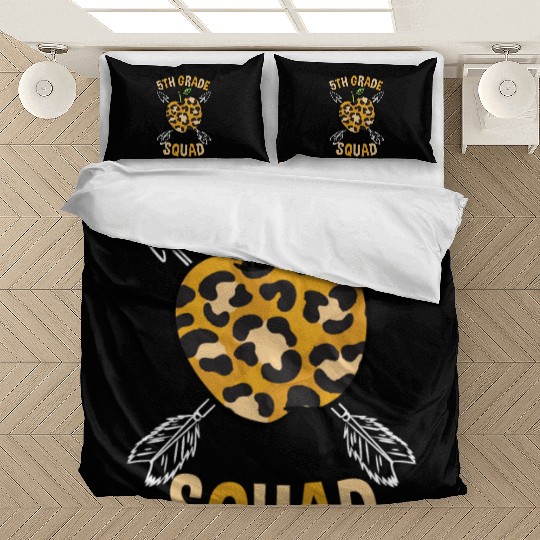 5th Grade Back To School Squad Leopard Print Bedding Sets