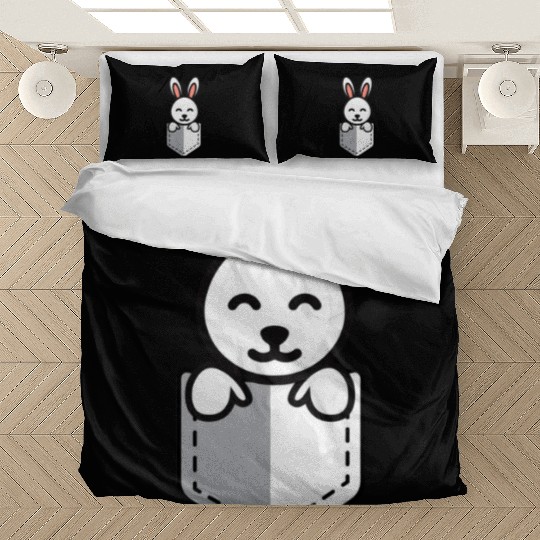 Bunny Pocket Cute Little Easter Sunday Egg Hunt Bedding Sets