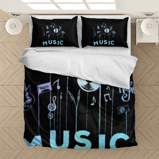 Music Guitar Cassette Mixtape Vinyl Musician Bedding Sets