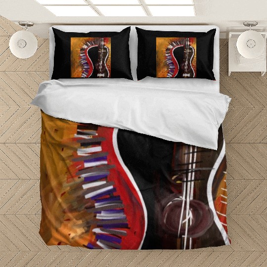 abstract colorful guitar painting Bedding Sets