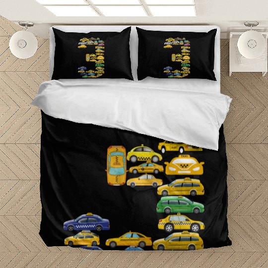 3rd Birthday Gift Taxi Car Boys Kids 3 Year Old Bedding Sets