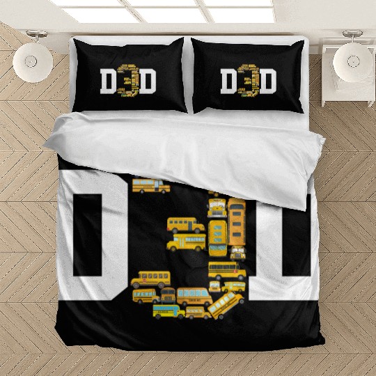 Dad of 3 Year Old Kids Boys School Bus Daddy Bedding Sets