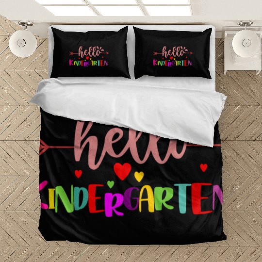 First Day of School Hello Kindergarten Teacher Bedding Sets