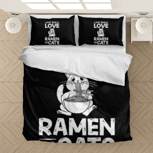 Ramen Cat Bowl Chicken Noodle Soup Japanese Bedding Sets
