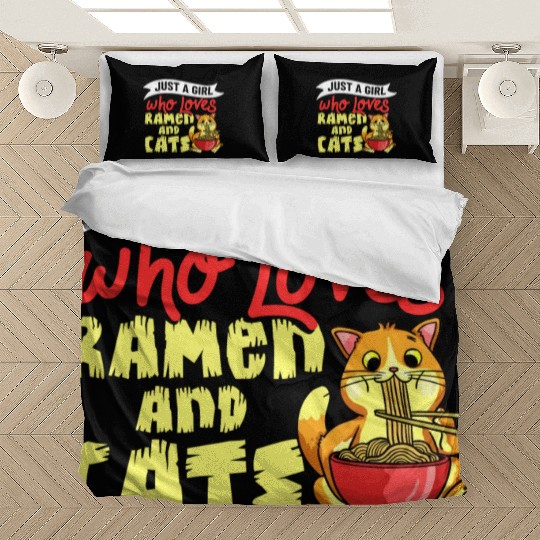 Ramen Cat Bowl Chicken Noodle Soup Japanese Bedding Sets