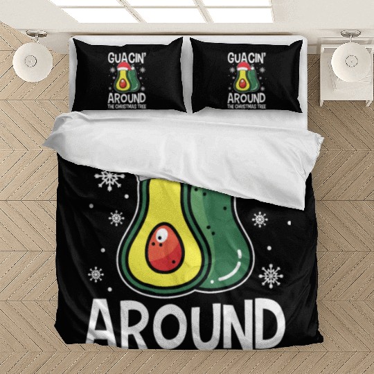 Christmas Guacin Around The Tree Avocado Xmas Bedding Sets