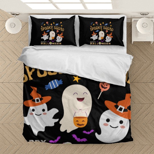 Happy Halloween, Spooky Squad, Cute Ghosts Design Bedding Sets