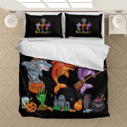 Mummy Pumpkin Witch Dolphin Halloween Bedding Sets