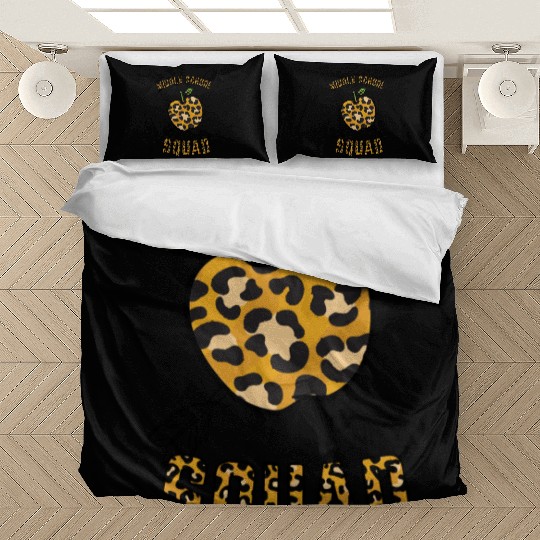 Middle School Squad Teacher Leopard Print Bedding Sets