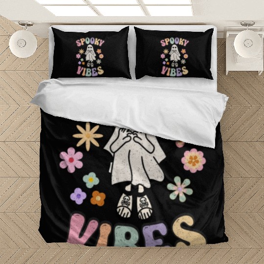 Spooky Season Retro Vintage Floral Halloween Bedding Sets
