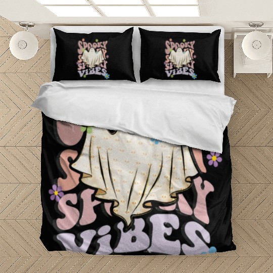 Spooky Season Retro Wavy Halloween Ghost Bedding Sets