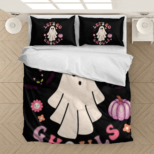 Let's Go Ghouls Creepy Retro Ghost Gift For Boys Bedding Sets