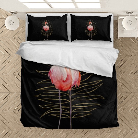 Black Natural Flamingo Bedding Sets