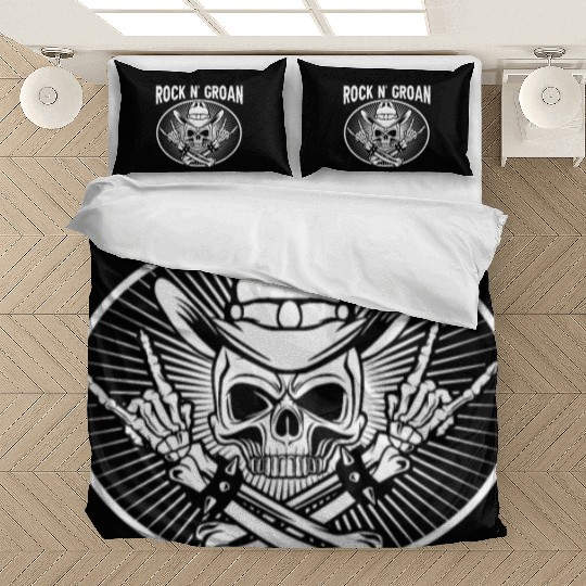 Halloween Cowboy Skeleton Rocker Hand Rock Bedding Sets