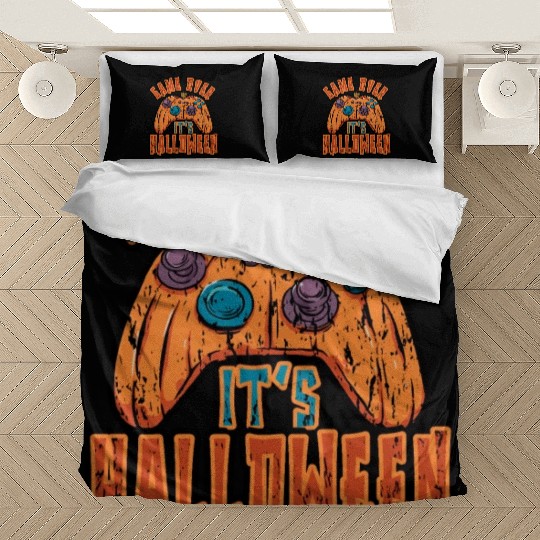 Game Over Its Halloween Spooky Game Vintage Retro Bedding Sets