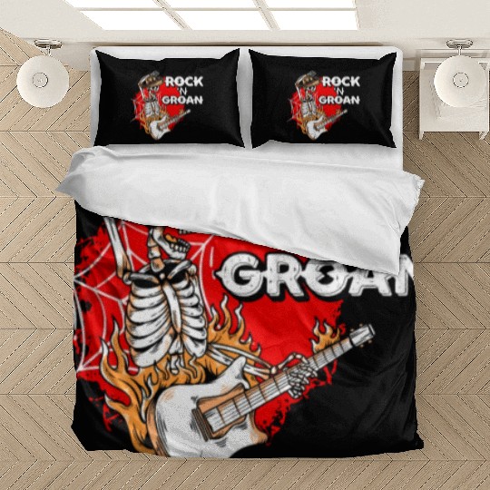 Halloween Cowboy Skeleton Rocker Hand Rock Bedding Sets