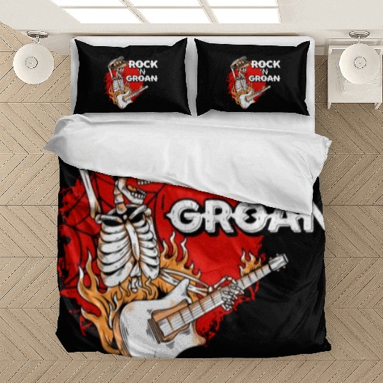 Halloween Cowboy Skeleton Rocker Hand Rock Bedding Sets