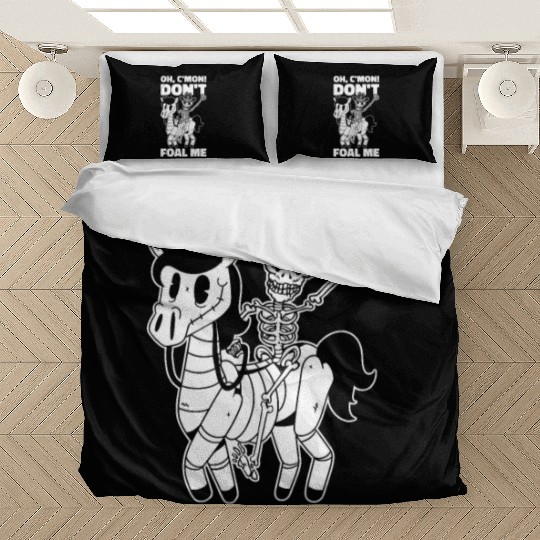 Halloween Cowboy Skeleton Foal Horse Riding Bedding Sets
