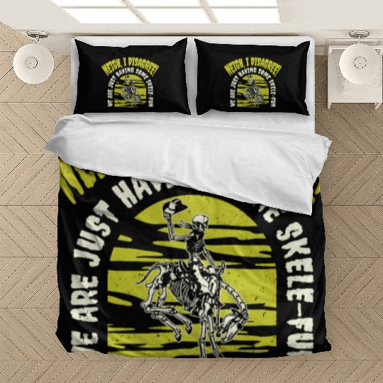 Halloween Cowboy Skeleton Fun Horse Riding Bedding Sets