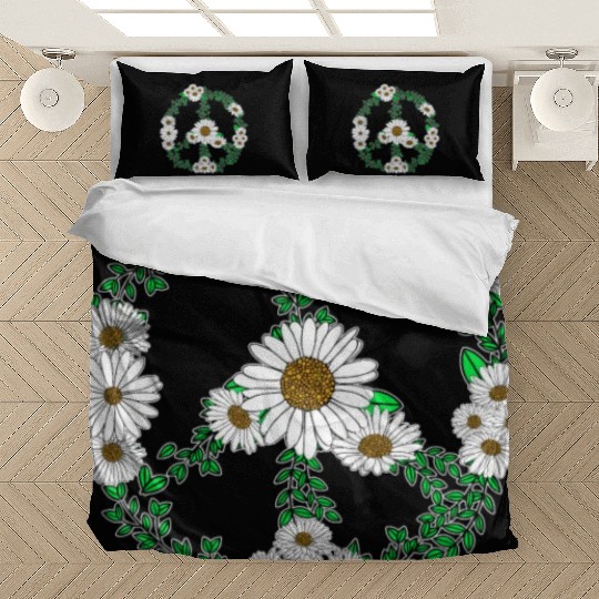 Daisy Peace Sign Wildflower Gardener Hippie Bedding Sets