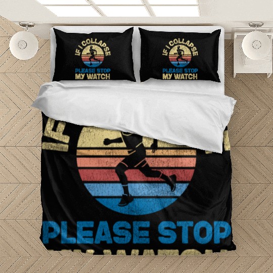 Running Runner Half Marathon Retro Bedding Sets
