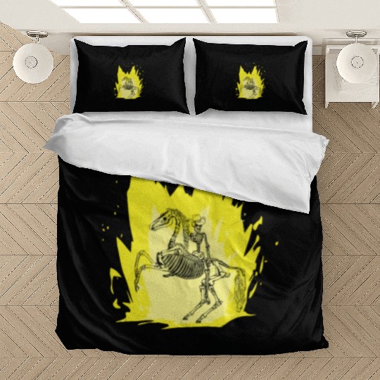 Halloween Cowboy Skeleton Fun Horse Riding Bedding Sets