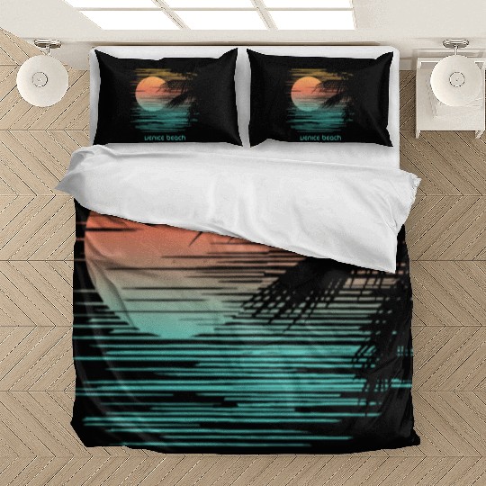 Artistic Venice Beach California Palm Tree Bedding Sets