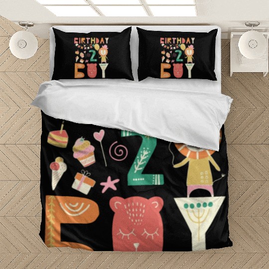 Birthday Boy Toddler Lion cartoon Outfit 2nd Years Bedding Sets