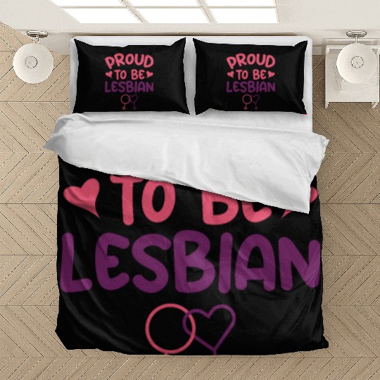 Proud To Be Lesbian LGBTQ Bisexual Pride Flag Bedding Sets