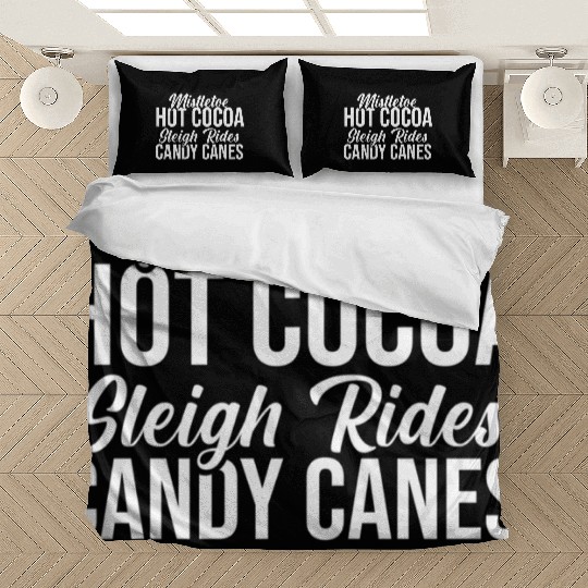 Mistletoe Hot Cocoa Sleigh Rides Candy Canes Bedding Sets