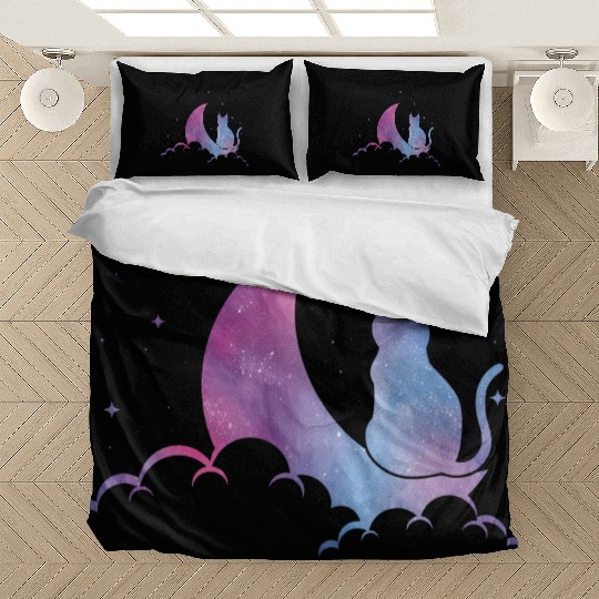 Celestial Cat Lover Pastel Goth Feline Bedding Sets