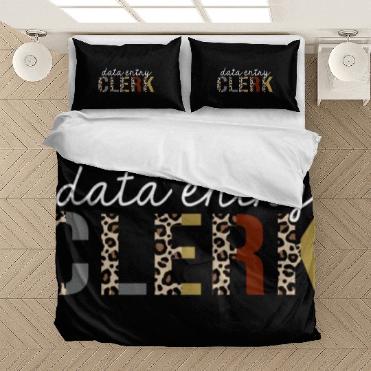 Data Entry Clerk Leopard Print Funny Gift Bedding Sets