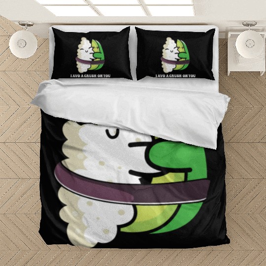 Avocado and Sushi Love Vegan And Lover Bedding Sets
