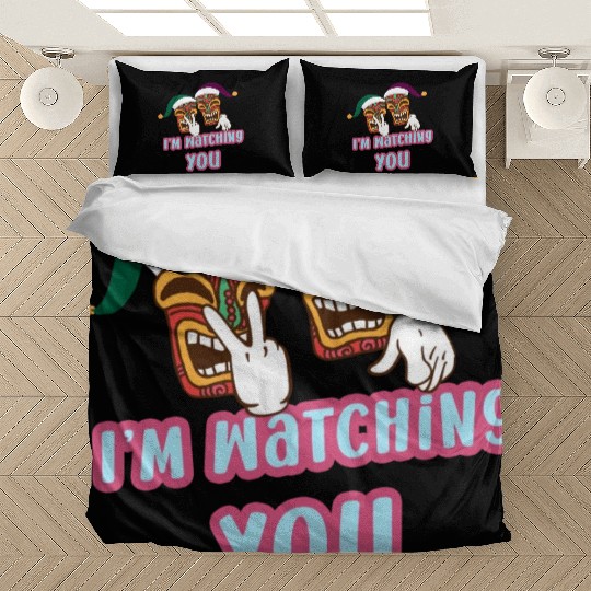 I'm Watching You Christmas In July Surfing Santa C Bedding Sets