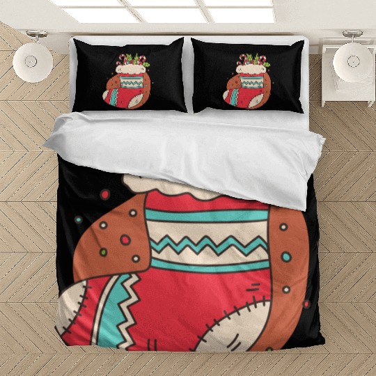 christmas sock with candy canes Bedding Sets