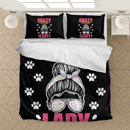 Crazy Cat Lady Funny Animal Sitting Humor For A Bedding Sets