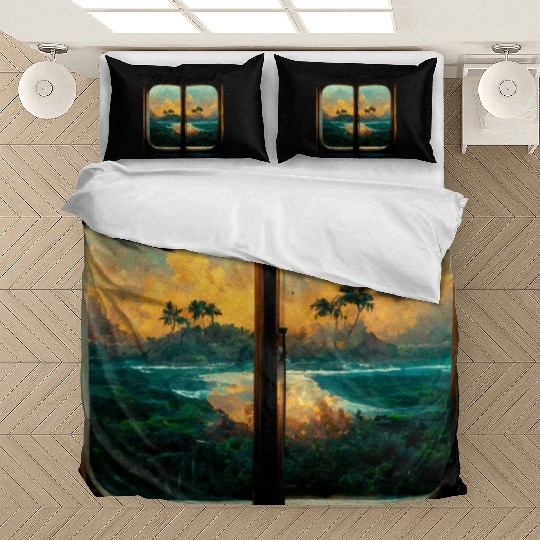 Paradise island painting Bedding Sets