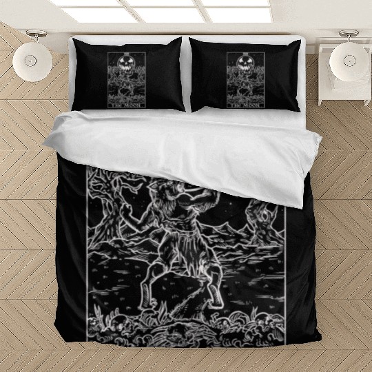 The Moon Tarot Card Halloween Werewolf Gothic Horr Bedding Sets