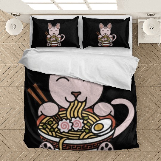 Sphynx Cat Ramen Noodles Bedding Sets