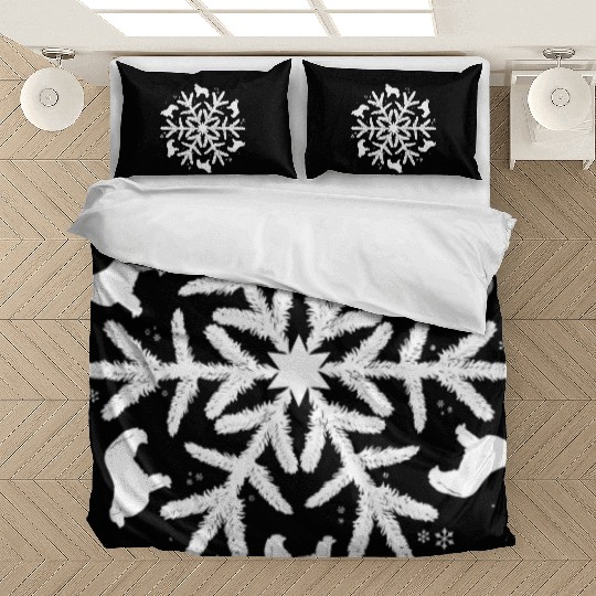 Great Pyrenees Snowflake Pattern Bedding Sets
